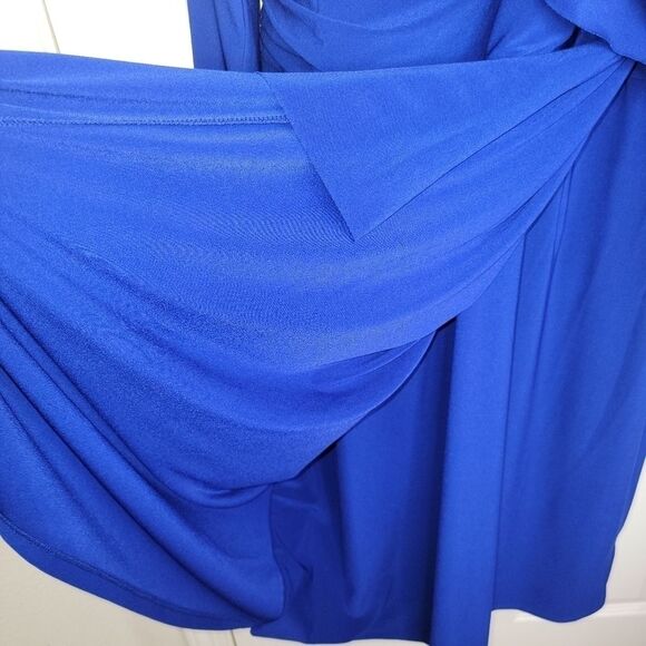 Chaps NWT blue stretch jersey faux wrap dress size 16w - Picture 4 of 6